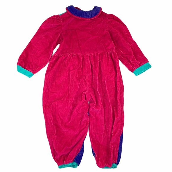 Vintage Retro Toddler Corduroy One Piece Purple 4 ringmaster - Picture 7 of 7